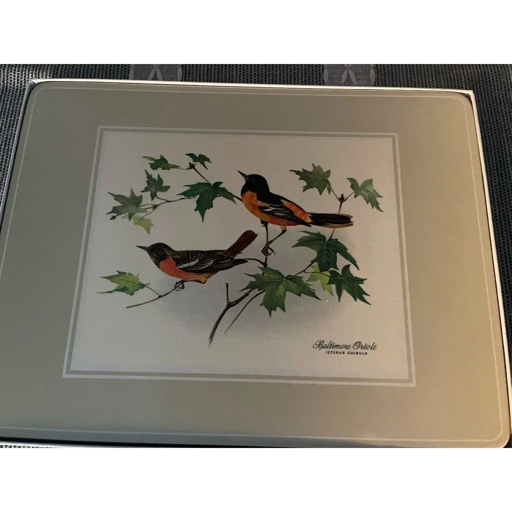 Set 4 Pimpernel Heavy Cork Backed Placemats Birds 12x9 Oriole Bluebird Chickadee